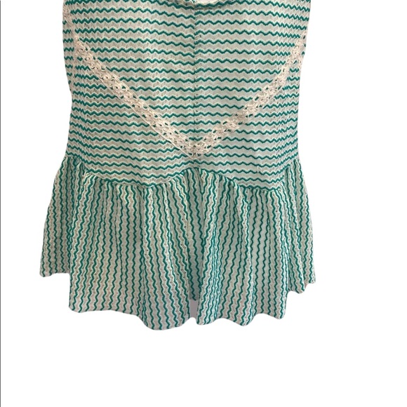 Free People Green Lace Crochet Peplum Tank Small - Picture 10 of 14